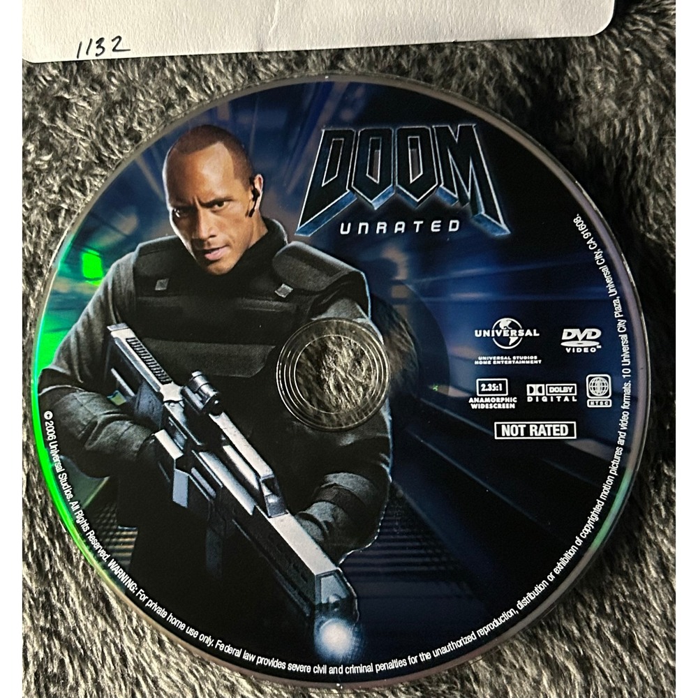 Doom Unrated DVD Disc Only Dwayne Johnson Karl Urban Video Game Movie Tested - Picture 2 of 2
